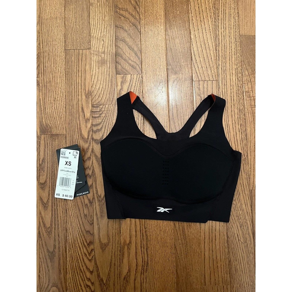 NWOT Reebok x Les Mills Black‎ Sports Bra Athletic Athleisure Size XS